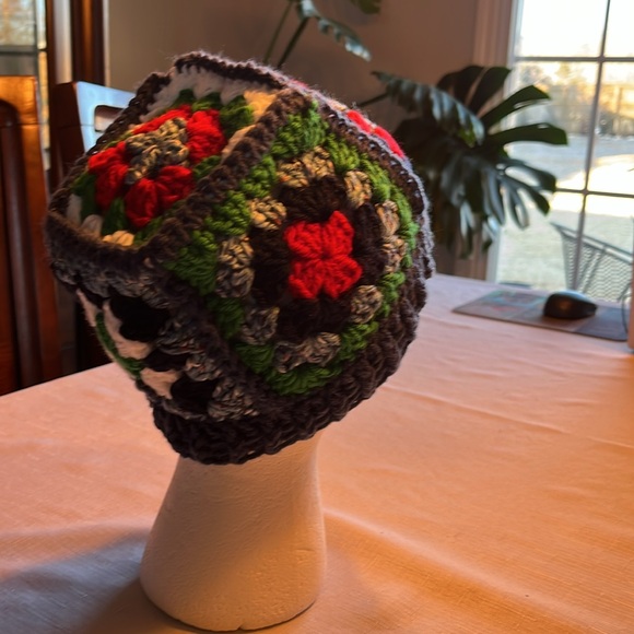 New Crochet Granny Squares Beanie Hat - Picture 2 of 5